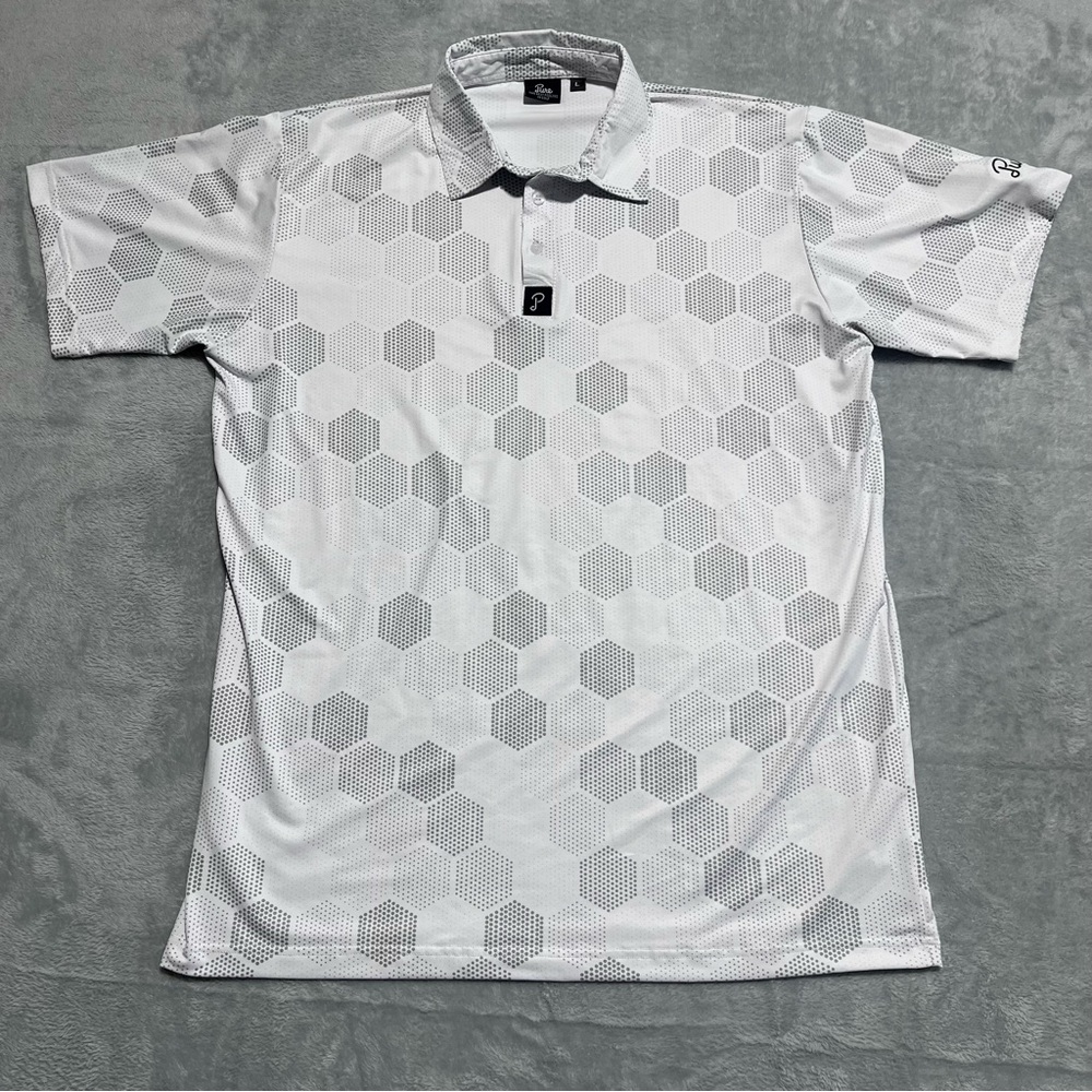 Pure Golf Company Men’s White Short Sleeve Performance Polo Shirt - Large